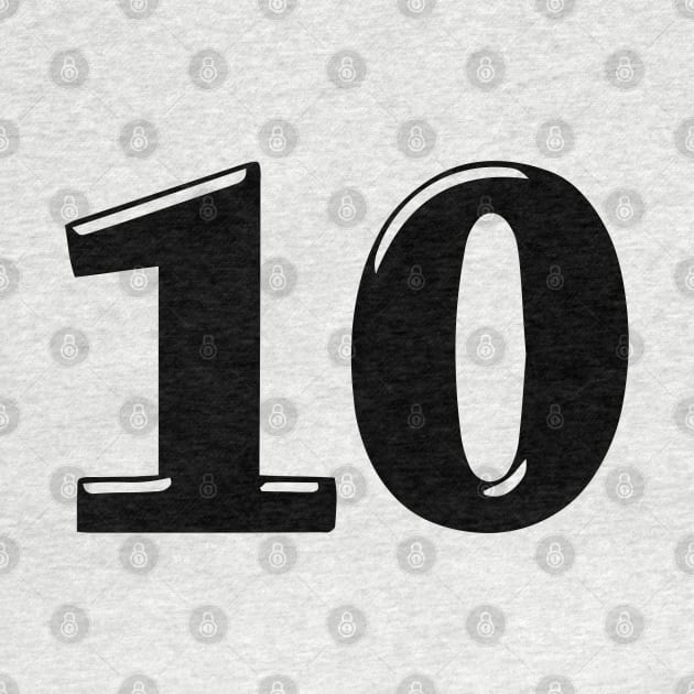 Number 10 in 3d font text style by Spinkly